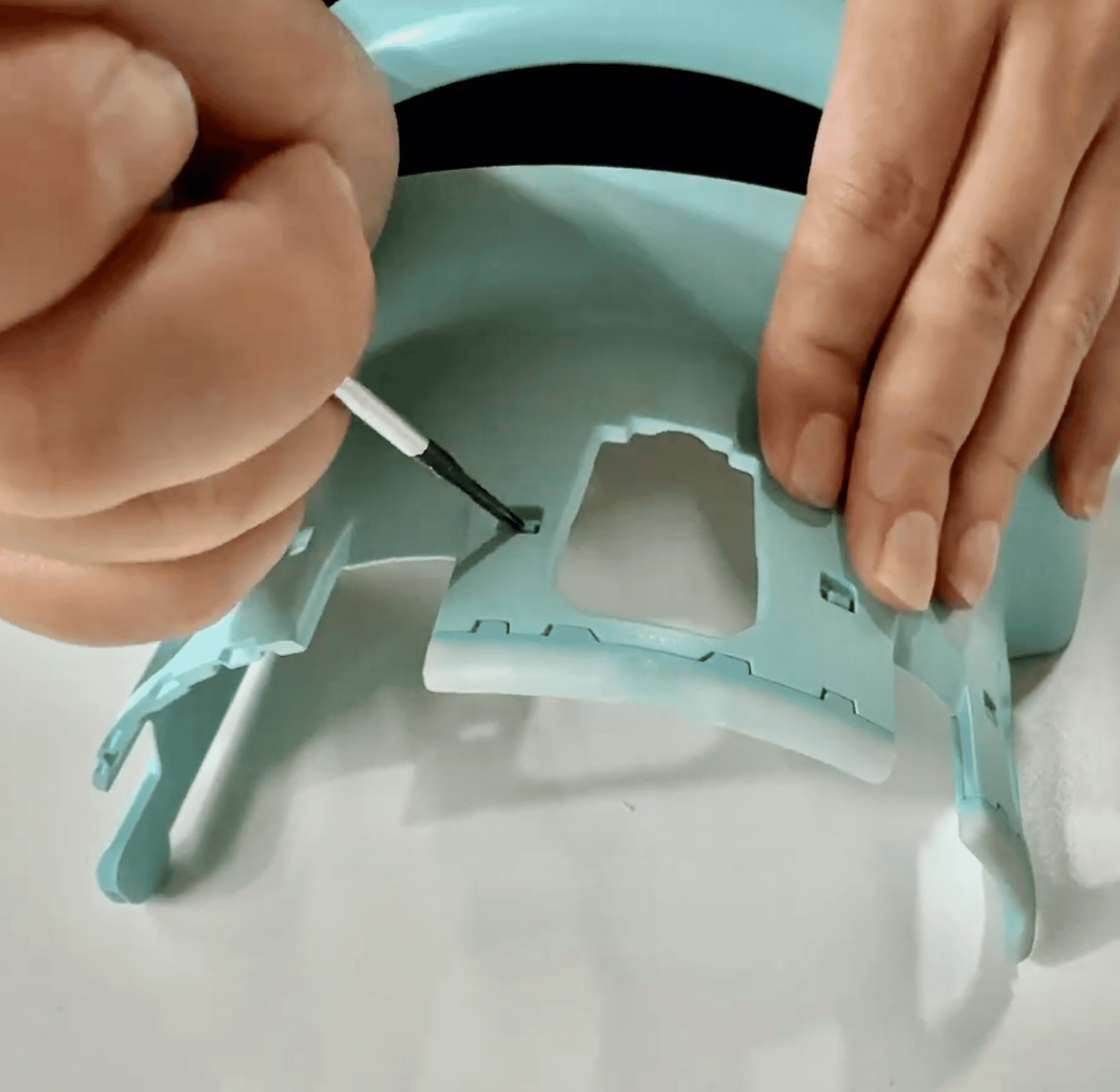 Rubber edges aan de HelpSoq ring kun je in geval van slijtage makkelijik vervangen.